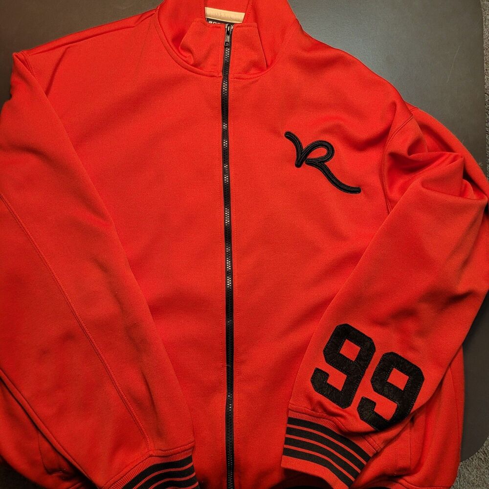Rocawear 99 Track Jacket Mens 2XL XXL Red Zip Embroidered Logo EUC